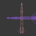 Military Missile Weapon Featuring Blue Nose Cone Green Body And Tail Fins