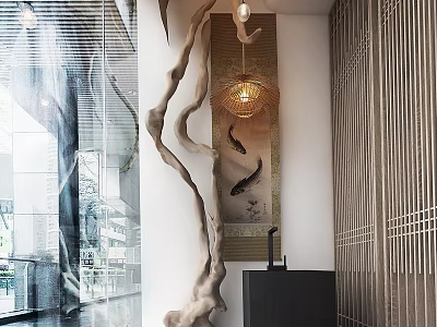 Artistic Irregular Shaped Floor Lamp With Curved Structure For Modern Living Room 3d model
