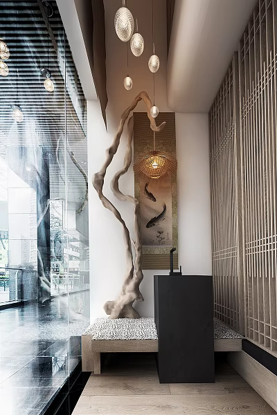 Artistic Irregular Shaped Floor Lamp With Curved Structure For Modern Living Room 3d model