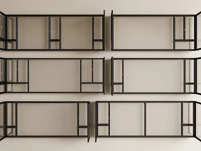 Minimalist Black Framed Floor to Ceiling Windows for Modern Interiors 3d model