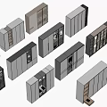 Various Modern Wardrobe Designs With Different Colors And Storage Features 3d model