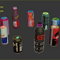 Various Energy Drink Cans And Bottles From Popular Brands On