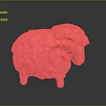 Pink Sheep Sculpture With Spiral Horns And Rounded Modern Design Decorative Figurine