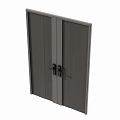 Modern Gray Double Doors Design With Sleek Panel Structure And Handle Details 3d model