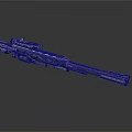 Sniper Rifle Weapon With Telescopic Sight Long Barrel And Metallic Detailed Design