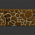 Orange Textured Stone Wall Corner With Irregular Pattern And Cracked Surface 3d model