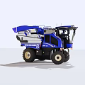 New Holland Blue And White Combine Harvester With Cab And Harvesting Components