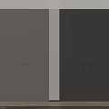 Double Doors in Beige and Gray with Light Walls and Wooden Floor Interior
