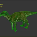 Realistic Green Orange Striped Dinosaur 3D Model With Lifelike Features