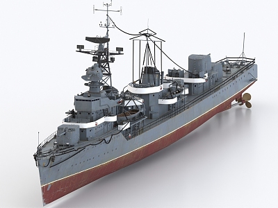 Hangzhou warship cruiser patrol ship destroyer 3d model