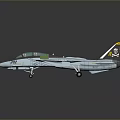 Detailed Gray Fighter Jet Model With Yellow Tail Fins And Number 202