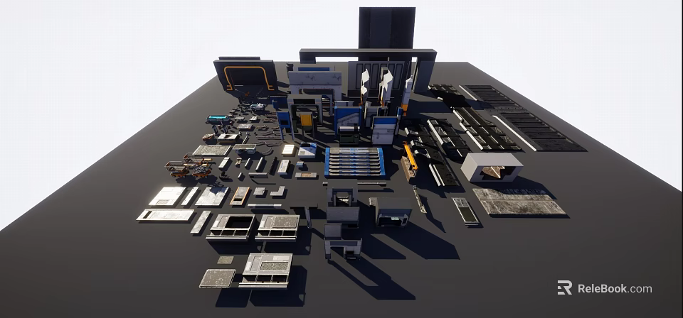 Modern Water Transport Vehicle Construction with Various Components and Metal Parts 3d model 