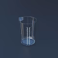 Elegant Transparent Measuring Cup With Clear Measurement Scales On Dark Background