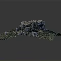 Detailed 3D Terrain Model Featuring Rocky Outcrops And Green Vegetation Coverage
