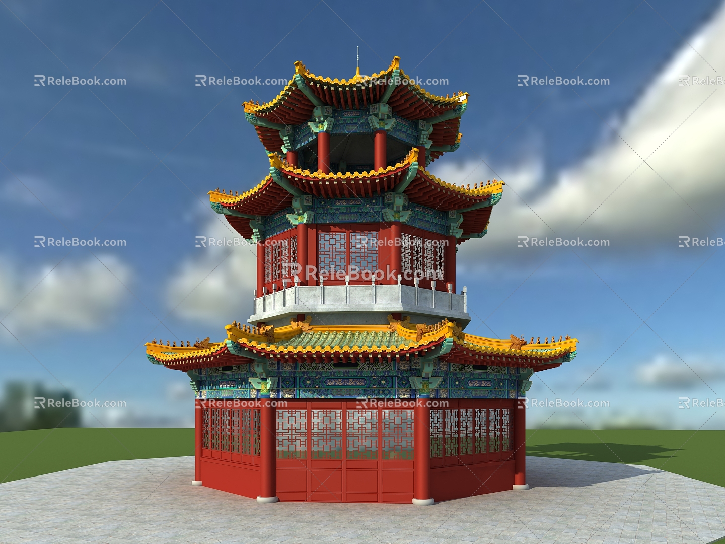 Chinese Temple Guanyin Temple 3d model