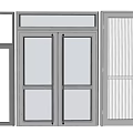 Modern Grey Doors With Glass Panels And Various Design Styles 3d model