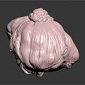 Pink Woman Bust Sculpture Featuring Curly Hair Ruffled Collar In Dark Background With Reflective Surface