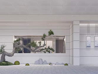 New Chinese Style Hall Exterior Facade 3d model