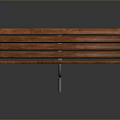 Contemporary Wooden Bench With Slatted Backrest And Sturdy Metal Legs For Indoor Outdoor Spaces