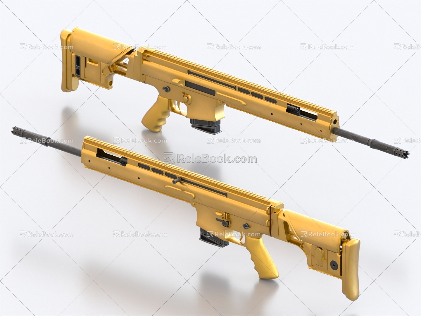 Submachine gun assault rifle weapon gun gun Scar 3d model