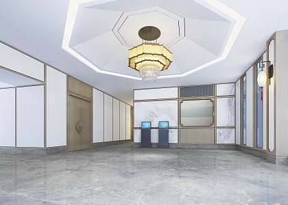 New Chinese-style foyer 3d model