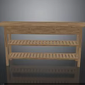 Wooden Console Table With Flat Top And Slatted Shelves For Home Decor