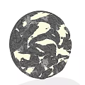 Circular Black And White Marble Pattern Wall Decor For Home Interior 3d model