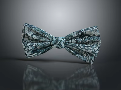 Elegant Bow Tie Decorative Ornament Featuring Intricate Pattern And Glossy Finish For Home Decor 3d model