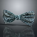 Elegant Bow Tie Decorative Ornament Featuring Intricate Pattern And Glossy Finish For Home Decor