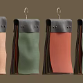 Orange Green Red Fabric Hanging Storage Bags With Black Top And Holes