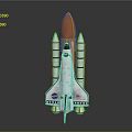 NASA Space Shuttle Model With Rocket Boosters And American Flag Design