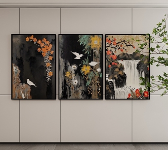 New Chinese Style Decorative Hanging Painting 3d model