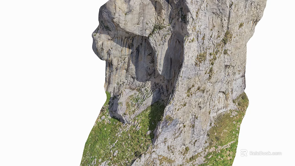 Wood and Stone Materials Featuring Natural Texture in Green Vegetation Landscape with Rough Surface 3d model 