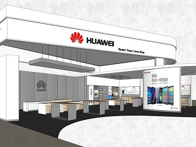 HUAWEI Digital Experience Store Showcasing Latest Smartphones Tablets and Digital Gadgets 3d model