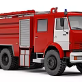Red KAMAZ Heavy Duty Fire Truck With Ladder And Firefighting Equipment