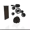 Industrial Mechanical Equipment Components Featuring Gears Metal Plates And Mechanical Parts