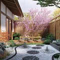 New Chinese Courtyard Landscape Landscape Plant Landscape Sits Courtyard Landscape Moss Landscape Dry Landscape 3d model