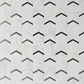 Elegant Modern Background Wall With Chevron Metal Accents And Stone Tiles