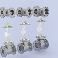 Check valve DN100 DN80 DN65 valve hand valve flange pipe connection Class150 3d model