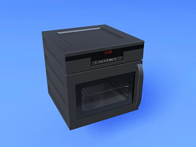 Black Countertop Electric Oven With Digital Display Glass Door And Compact Design For Kitchen Appliances 3d model