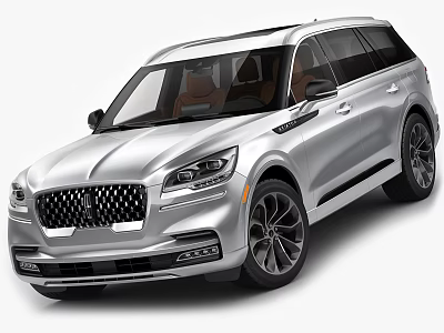 Silver Luxury Modern SUV With Signature Grille Sleek Body Lines And Black Wheels 3d model