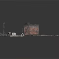 Industrial Scene Components With Metal Strips Brick Structure And Toolbox Parts