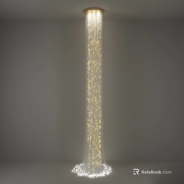 Vertical Decorative Light with Warm Glowing Stripes on Minimalist Grey Background 3d model