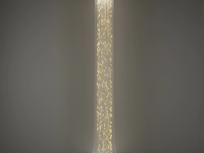 Vertical Decorative Light with Warm Glowing Stripes on Minimalist Grey Background 3d model