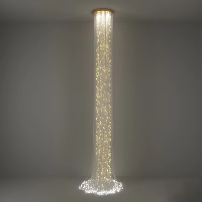 Vertical Decorative Light with Warm Glowing Stripes on Minimalist Grey Background 3d model