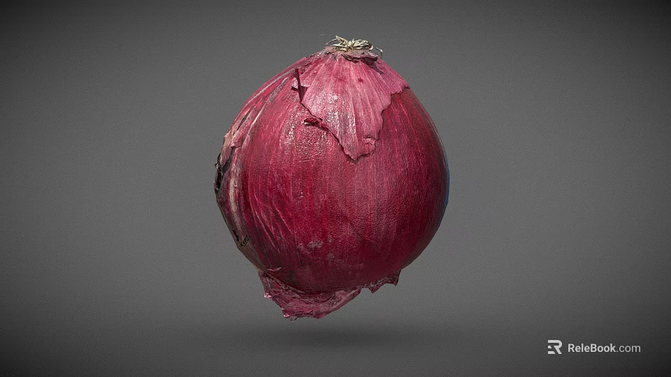 Fresh Red Onion With Vibrant Purple Skin And Natural Texture 3d model 