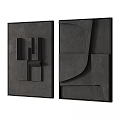 Abstract 3D Wall Art With White Gray Tones And Wooden Frames Modern Decor