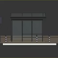 Modern Bus Shelter Structure With Green Roof Glass Panels Bench And Signboard