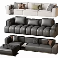Modern double sofa multiplayer sofa corner sofa 3d model