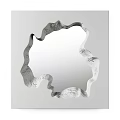 Modern Irregular Shaped Textured Silver Framed Decorative Mirror for Home Interior Decor 3d model